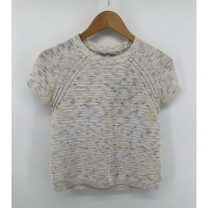 Cotton by Autumn Cashmere Space Dye Raglan Knit Sweater Sz S Crew Luxury $275